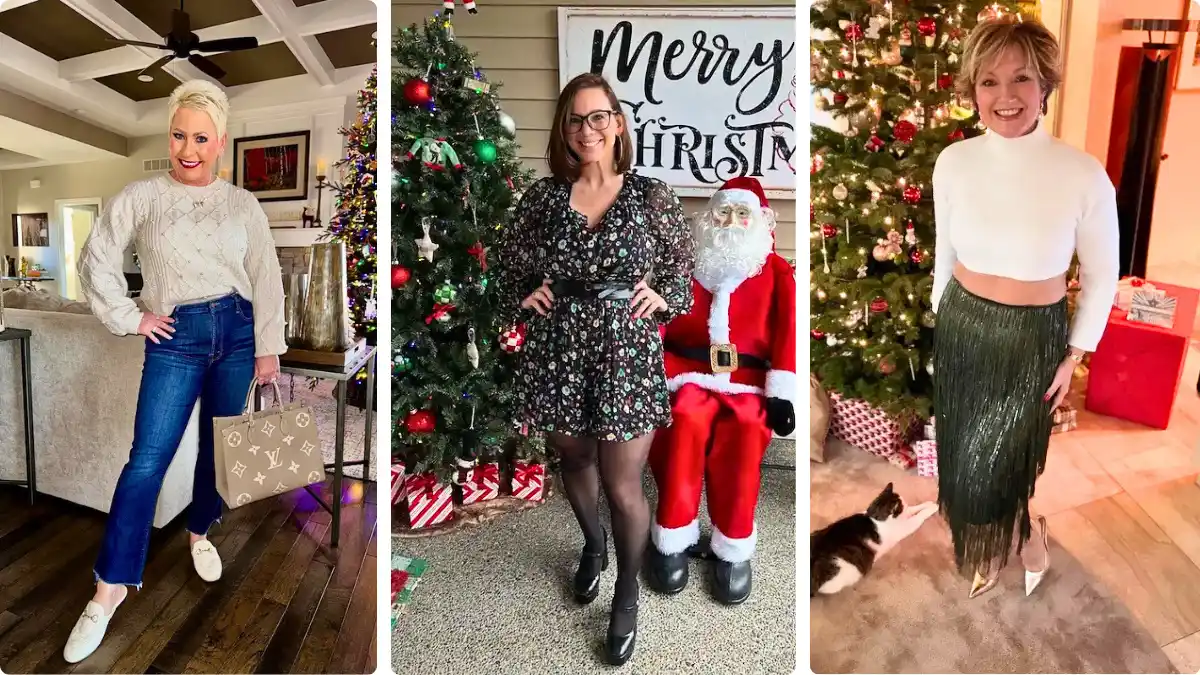Christmas outfits for plus size petite women over 50