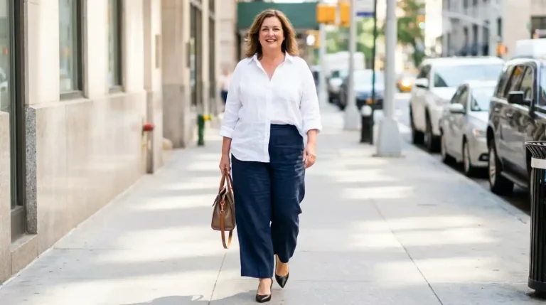 how to wear wide leg pants plus size petite over 50