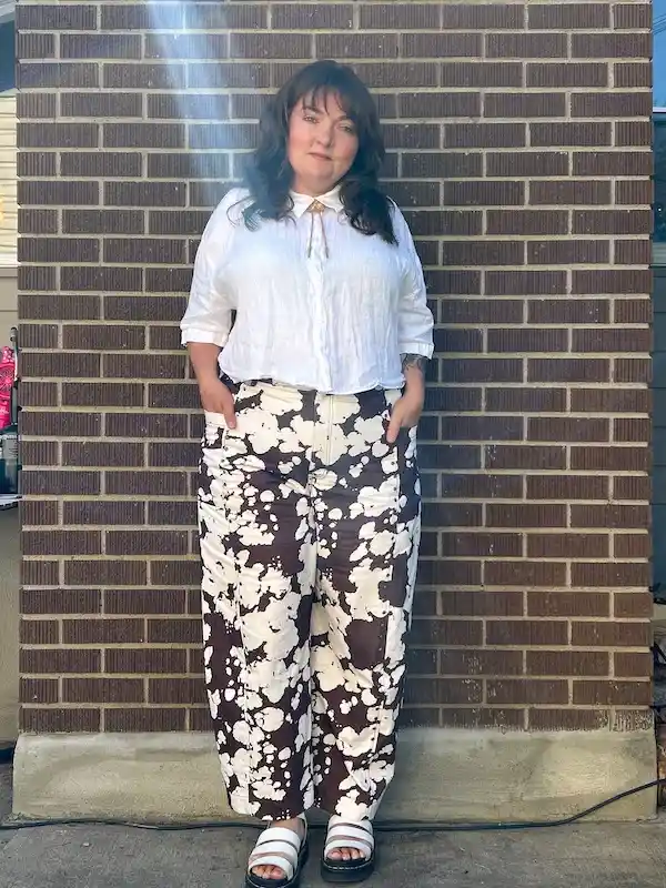 wide leg pants outfits for plus size petite women over 50