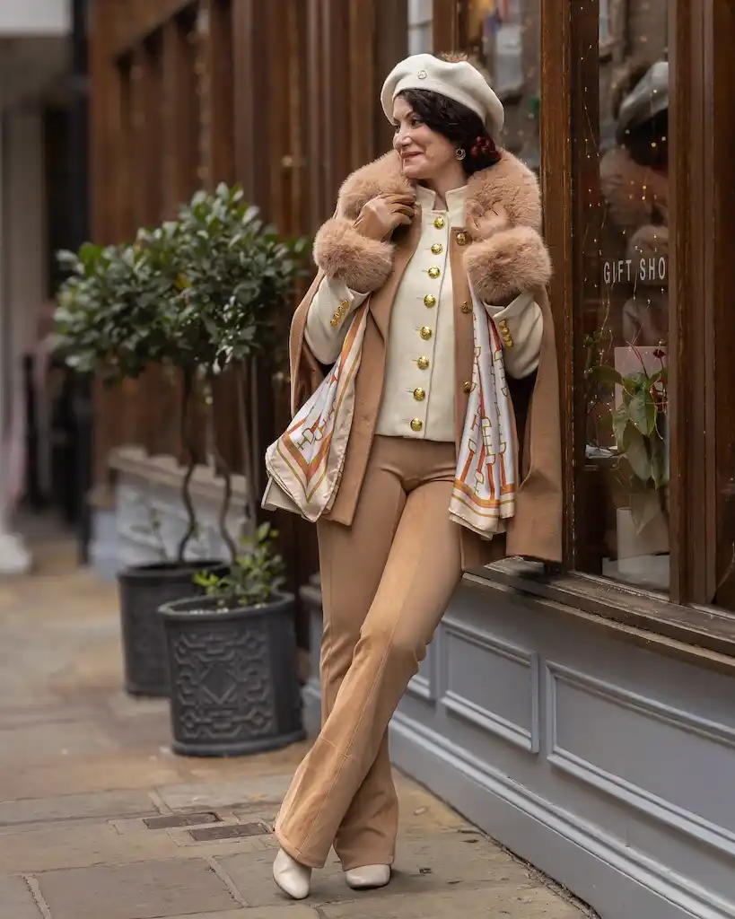 camel and tan outfits for plus size petite women over 50