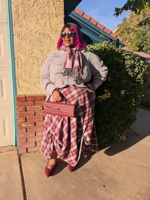 plaid christmas outfits for petite plus size women over 50