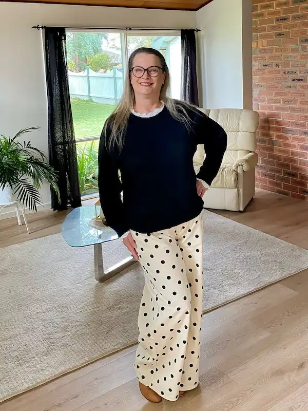 wide leg pants outfits for plus size petite women over 50
