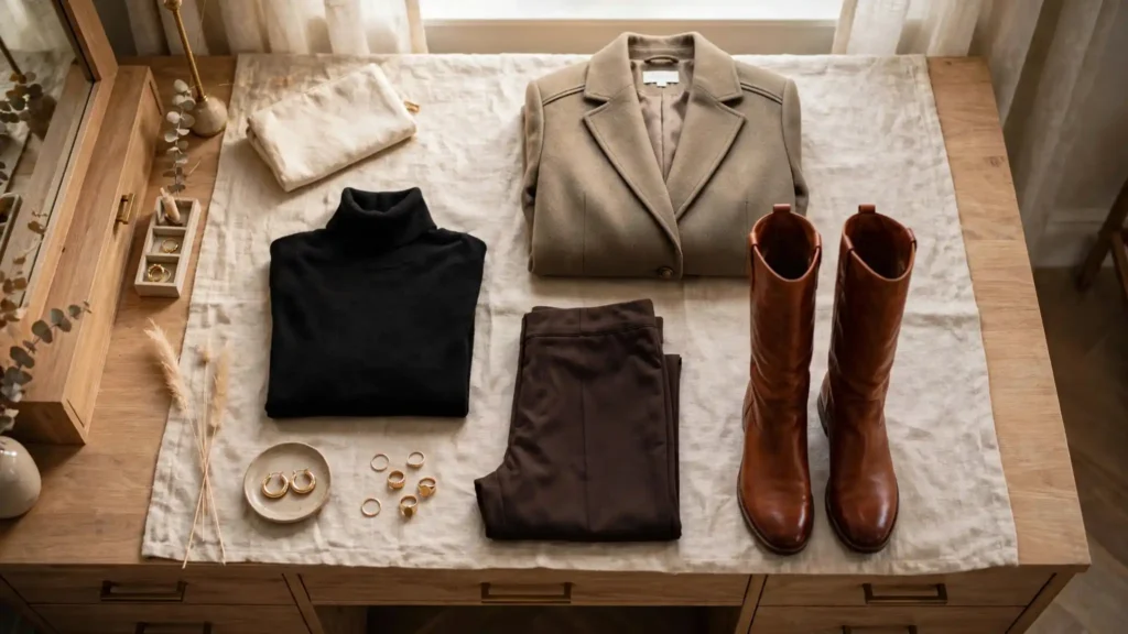 fall layering tips for plus size petite women over 50