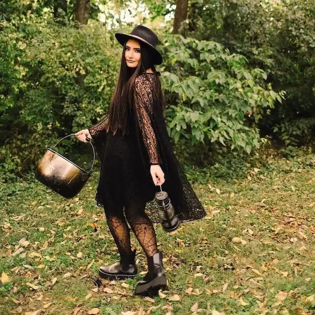 petite plus size witch hat and cape outfit ideas