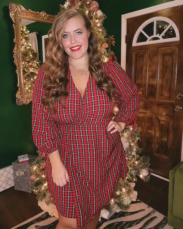 plaid christmas outfits for petite plus size women over 50