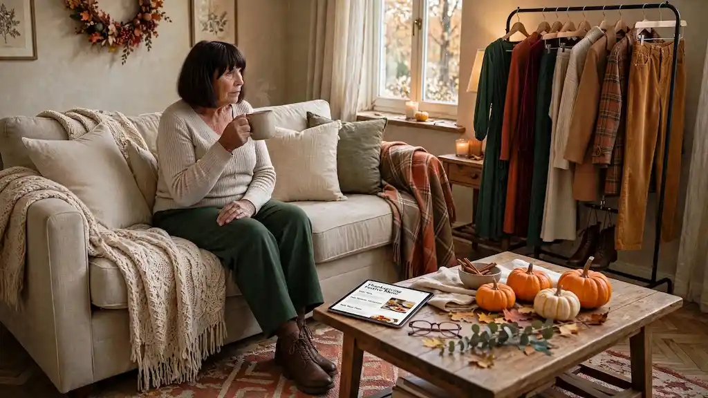 how to dress for Thanksgiving plus size petite over 50