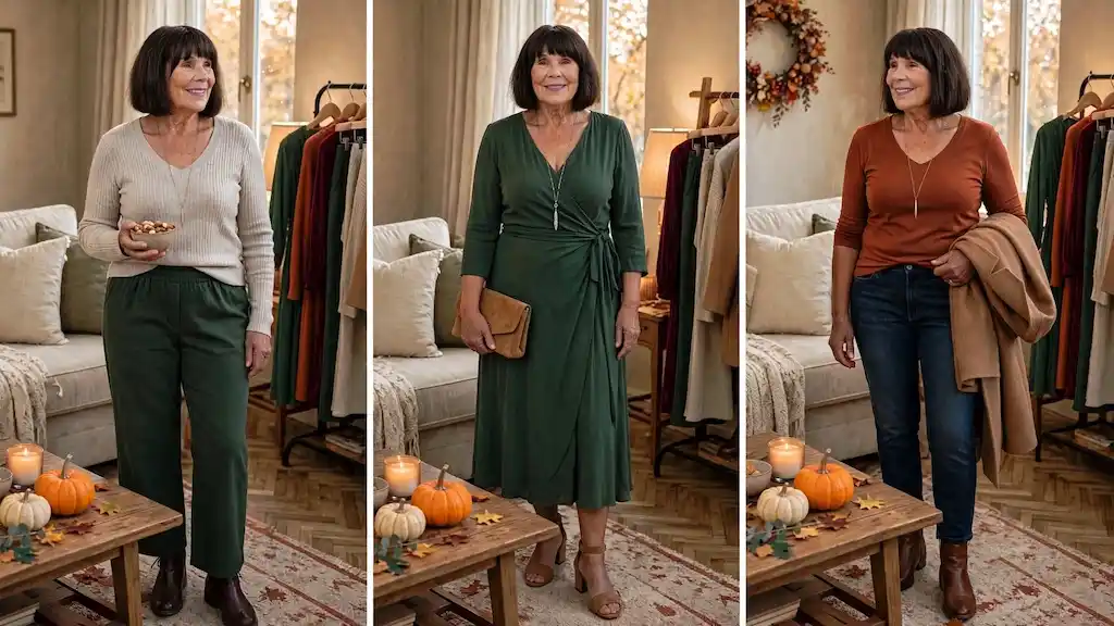 how to dress for Thanksgiving plus size petite over 50
