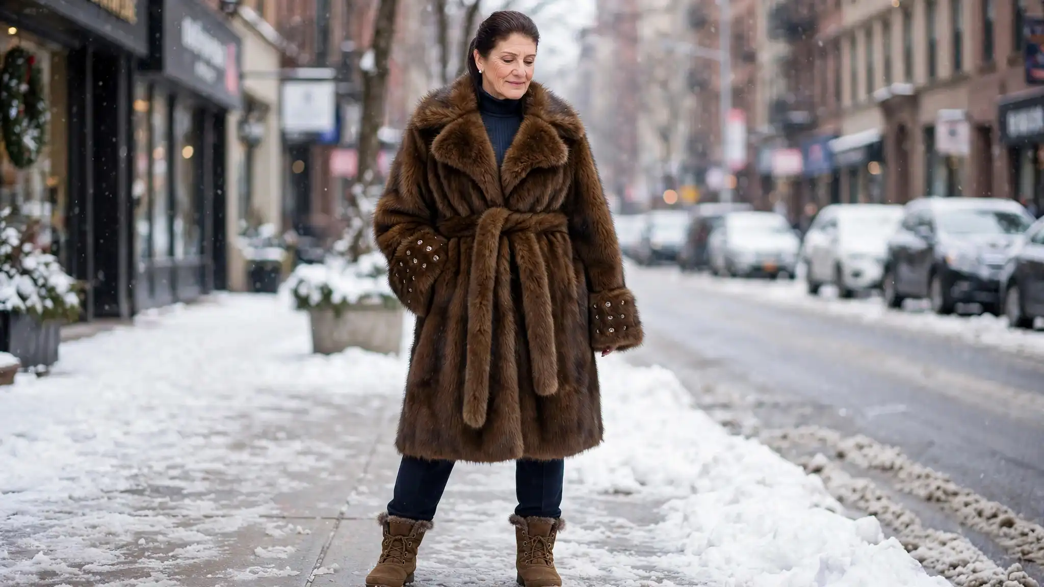 how to layer clothes plus size petite women over 50 in winter