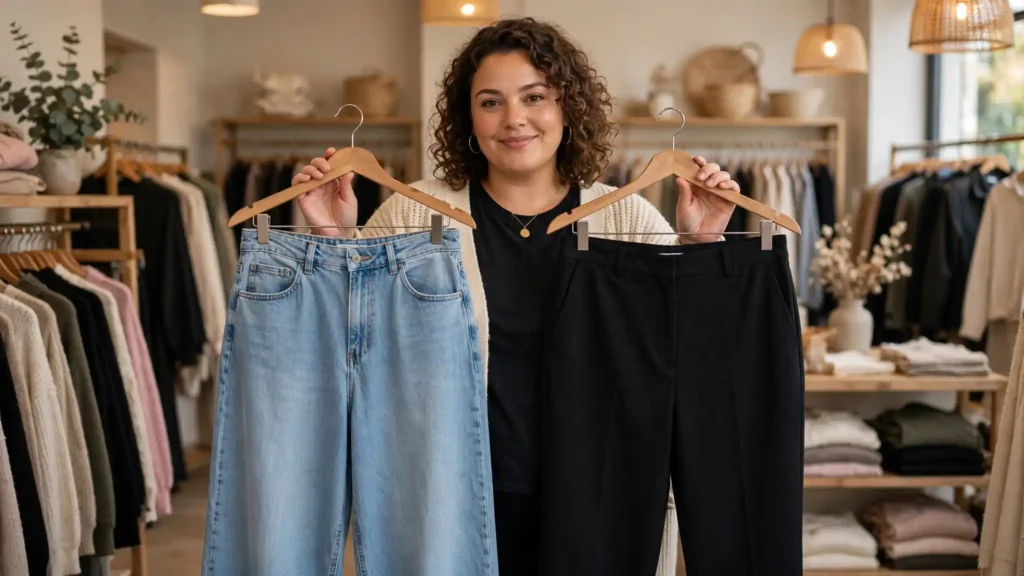 How to Wear Wide Leg Pants as a Plus Size Petite Woman Over 50 7 how to wear wide leg pants plus size petite over 50