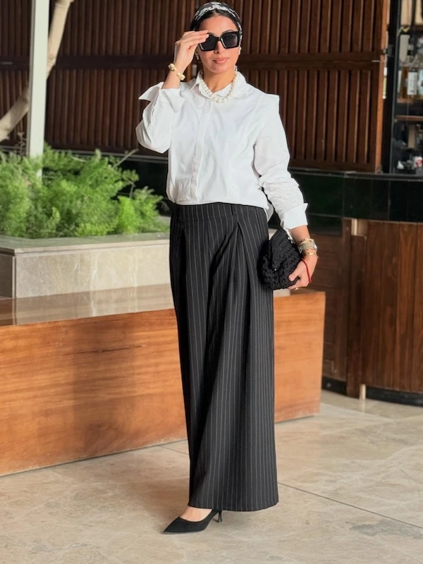 wide leg pants outfits for plus size petite women over 50