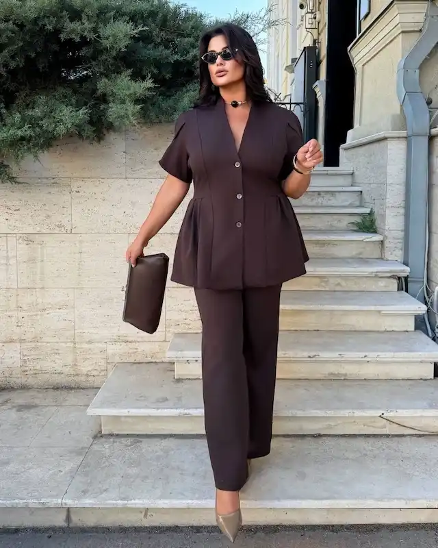 matching set outfits for plus size petite women over 50