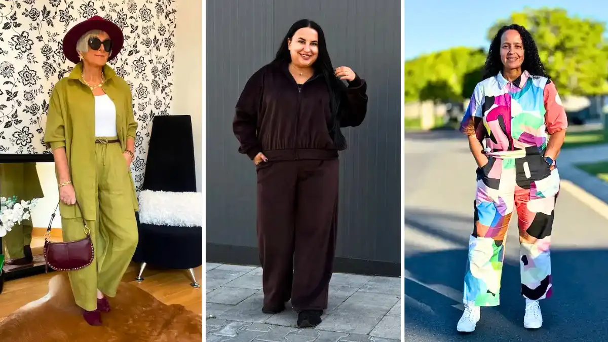 matching set outfits for plus size petite women over 50