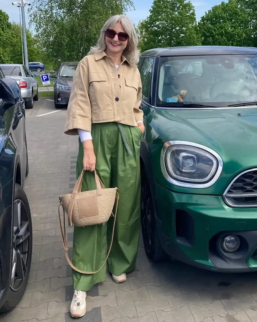camel and tan outfits for plus size petite women over 50