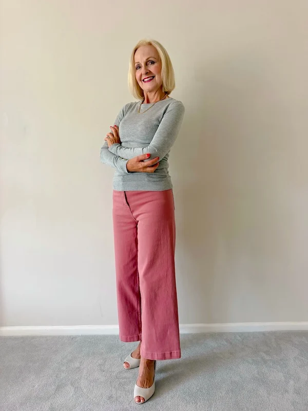 wide leg pants outfits for plus size petite women over 50