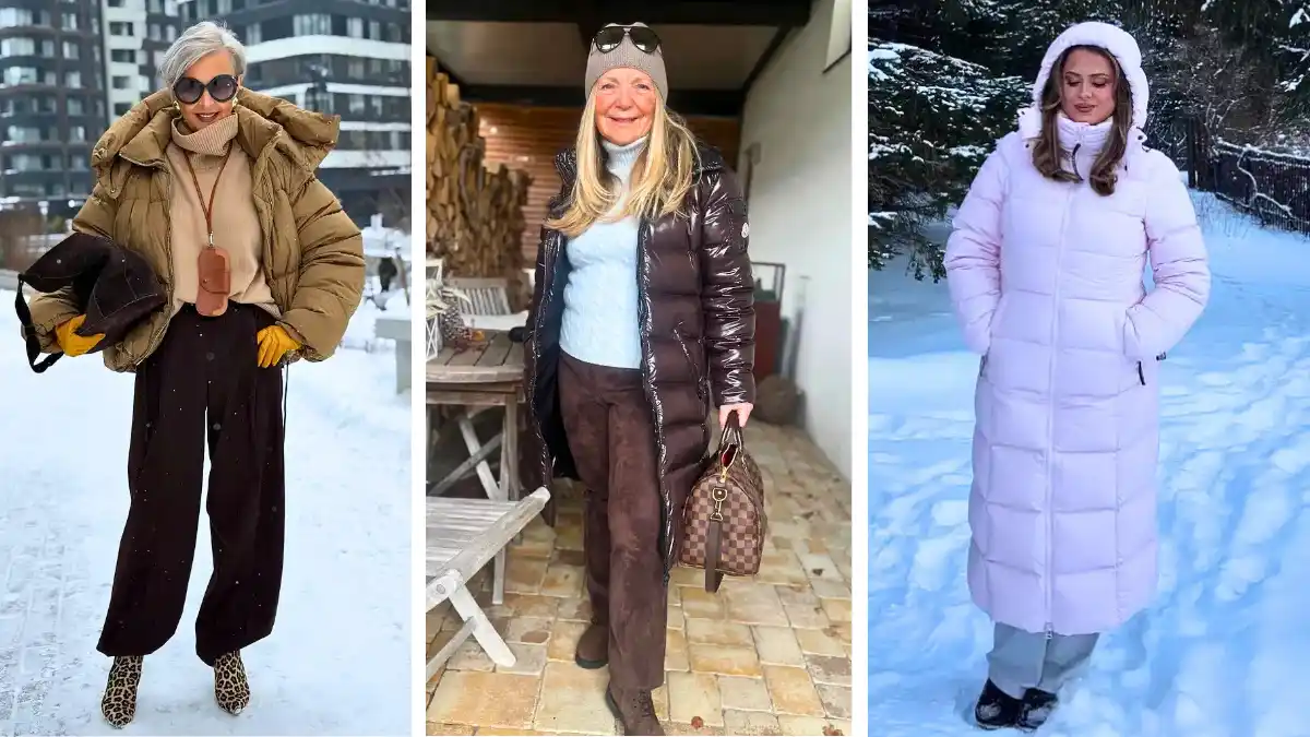 puffer jacket outfits for plus size petite women over 50