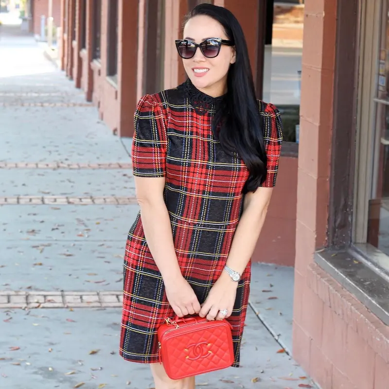plaid christmas outfits for petite plus size women over 50
