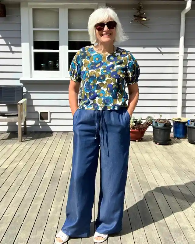 wide leg pants outfits for plus size petite women over 50