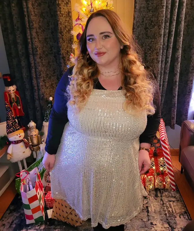 sparkly new years eve tops for plus size women over 50