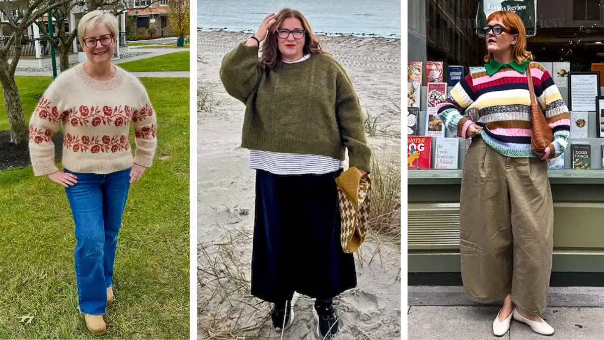 Plum And Poise - Style, Fit & Confidence! 13 sweater outfits for plus size petite women over 50