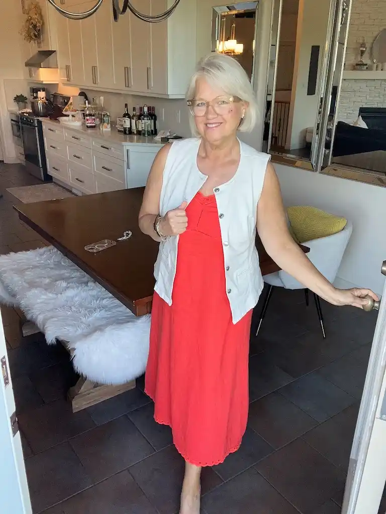 vest outfits for plus size petite women over 50