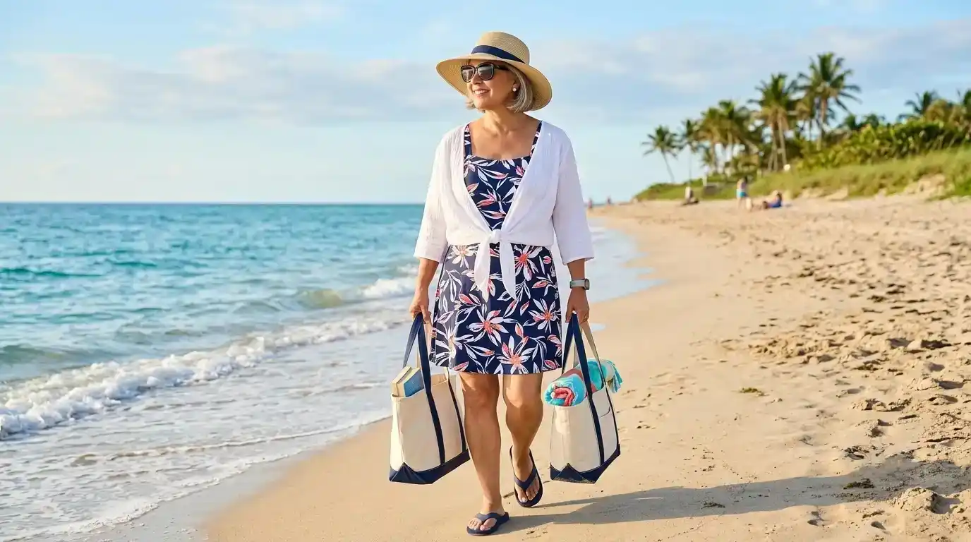 what to wear to the beach plus size petite over 50
