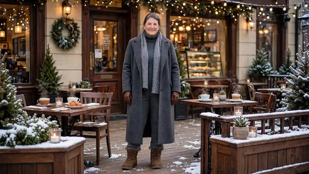 how to layer clothes plus size petite women over 50 in winter